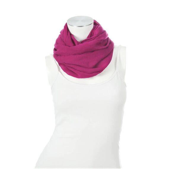 Majea Damen Loop Schal Cary – Eleganter Schlauchschal unifarben – 170x75cm weicher Rundschal für Business & Alltag (magenta)