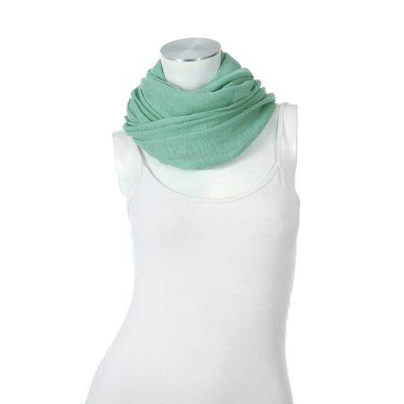 Majea Damen Loop Schal Cary – Eleganter Schlauchschal unifarben – 170x75cm weicher Rundschal für Business & Alltag (jade)