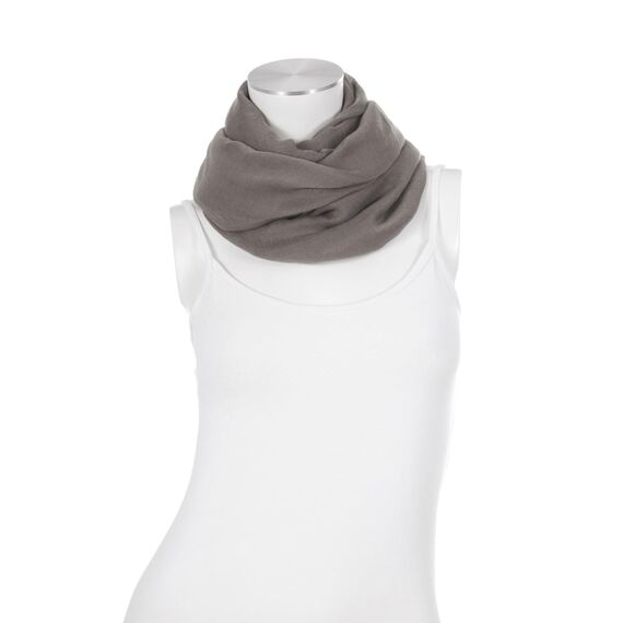Majea Damen Loop Schal Cary – Eleganter Schlauchschal unifarben – 170x75cm weicher Rundschal für Business & Alltag (taupe)