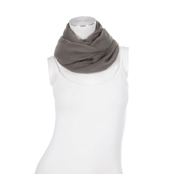 Majea Damen Loop Schal Cary – Eleganter Schlauchschal unifarben – 170x75cm weicher Rundschal für Business & Alltag (dark taupe)