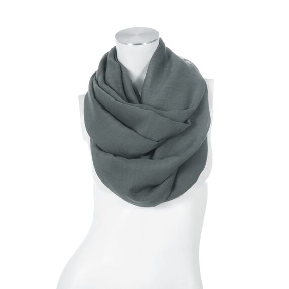Majea Damen Loop Schal Cary – Eleganter Schlauchschal unifarben – 170x75cm weicher Rundschal für Business & Alltag (dunkelgrau)