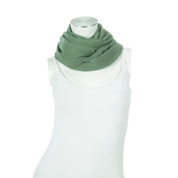 Majea Damen Loop Schal Cary – Eleganter Schlauchschal unifarben – 170x75cm weicher Rundschal für Business & Alltag (khaki)