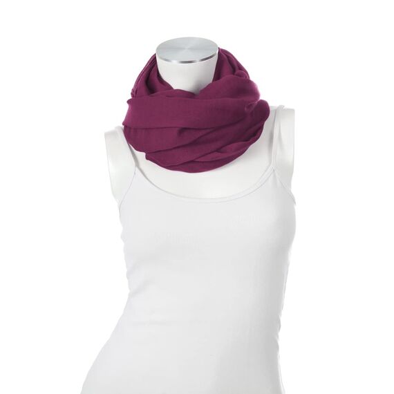 Majea Damen Loop Schal Cary – Eleganter Schlauchschal unifarben – 170x75cm weicher Rundschal für Business & Alltag (beere)