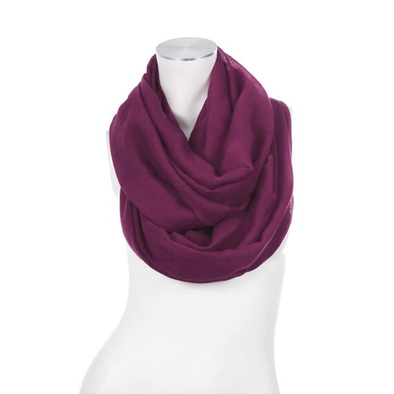 Majea Damen Loop Schal Cary – Eleganter Schlauchschal unifarben – 170x75cm weicher Rundschal für Business & Alltag (beere)