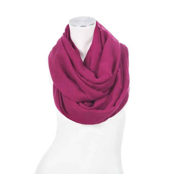 Majea Damen Loop Schal Cary – Eleganter Schlauchschal unifarben – 170x75cm weicher Rundschal für Business & Alltag (magenta)