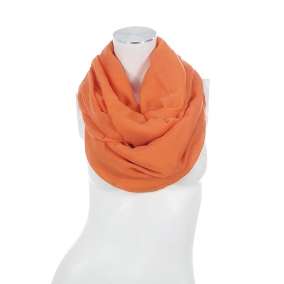 Majea Damen Loop Schal Cary – Eleganter Schlauchschal unifarben – 170x75cm weicher Rundschal für Business & Alltag (orange)