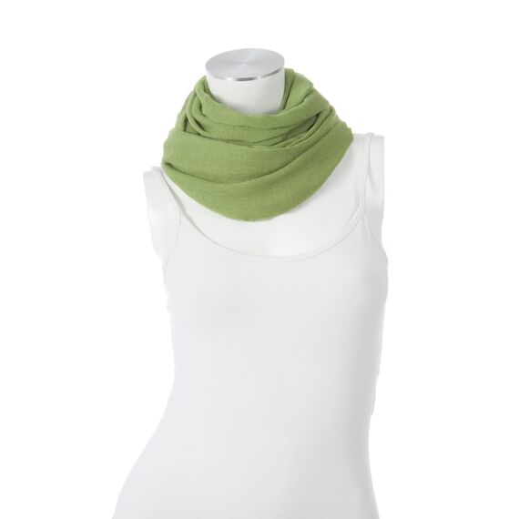 Majea Damen Loop Schal Cary – Eleganter Schlauchschal unifarben – 170x75cm weicher Rundschal für Business & Alltag (grün)