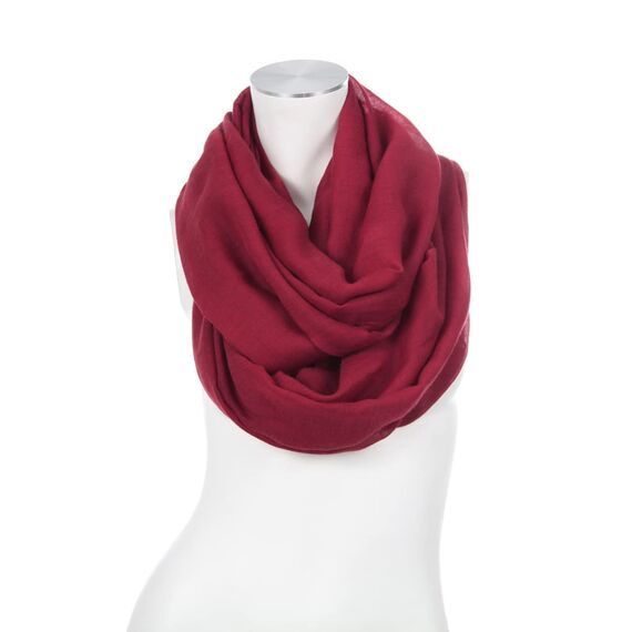 Majea Loop Cary Basic Schal Tuch Damen-schal Schlauchschal Rundschal Halstücher uni unifarben Loopschal einfarbig, Cherry 1, 170x80