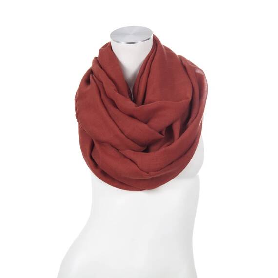 Majea Damen Loop Schal Cary – Eleganter Schlauchschal unifarben – 170x75cm weicher Rundschal für Business & Alltag (rostbraun)