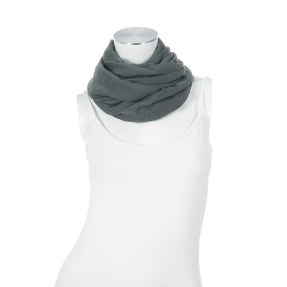 Majea Damen Loop Schal Cary – Eleganter Schlauchschal unifarben – 170x75cm weicher Rundschal für Business & Alltag (dunkelgrau)