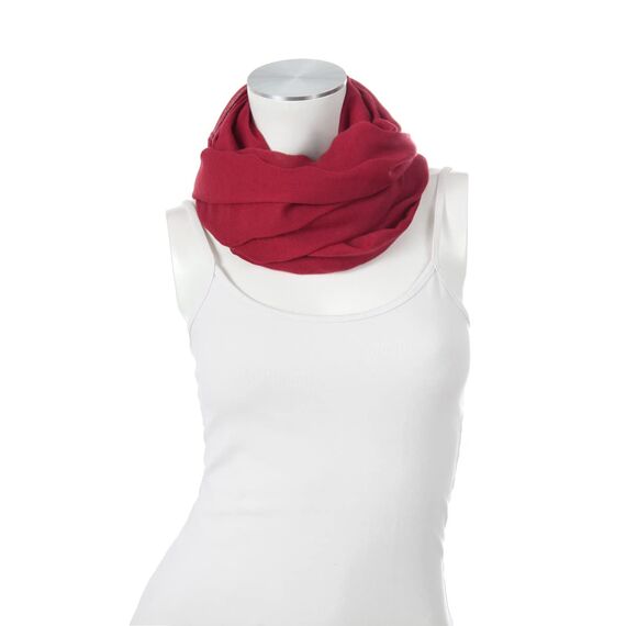 Majea Loop Cary Basic Schal Tuch Damen-schal Schlauchschal Rundschal Halstücher uni unifarben Loopschal einfarbig, Cherry 1, 170x80