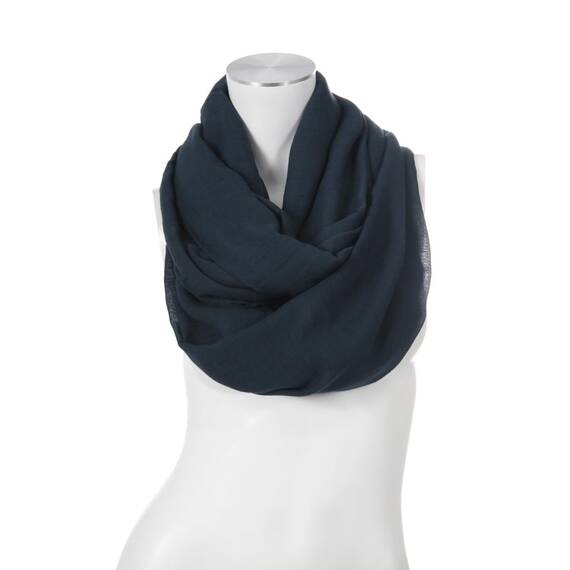 Majea Damen Loop Schal Cary – Eleganter Schlauchschal unifarben – 170x75cm weicher Rundschal für Business & Alltag (navy)