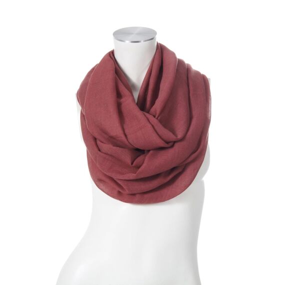 Majea Damen Loop Schal Cary – Eleganter Schlauchschal unifarben – 170x75cm weicher Rundschal für Business & Alltag (marsala)