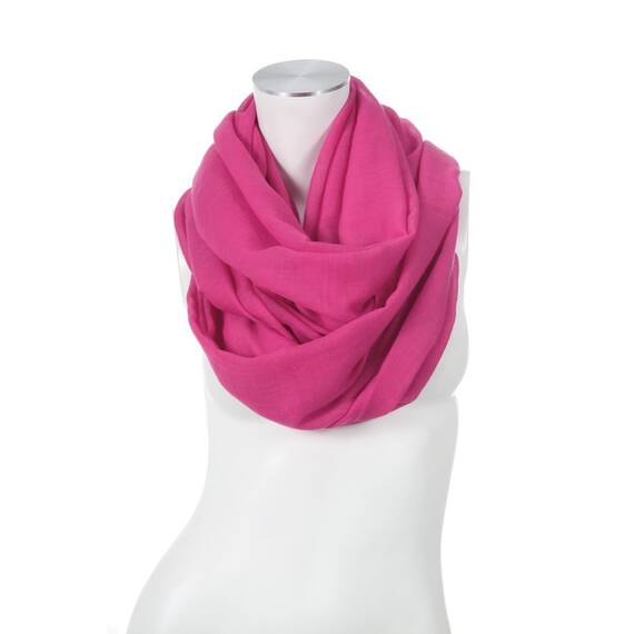 Majea Damen Loop Schal Cary – Eleganter Schlauchschal unifarben – 170x75cm weicher Rundschal für Business & Alltag (pink)