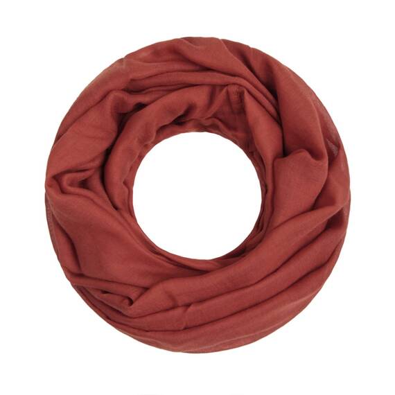 Majea Damen Loop Schal Cary – Eleganter Schlauchschal unifarben – 170x75cm weicher Rundschal für Business & Alltag (rostbraun)