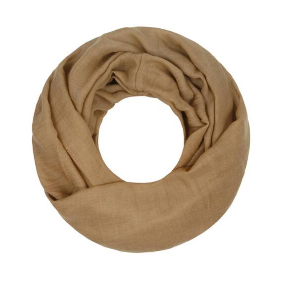 Majea Damen Loop Schal Cary – Eleganter Schlauchschal unifarben – 170x75cm weicher Rundschal für Business & Alltag (camel)