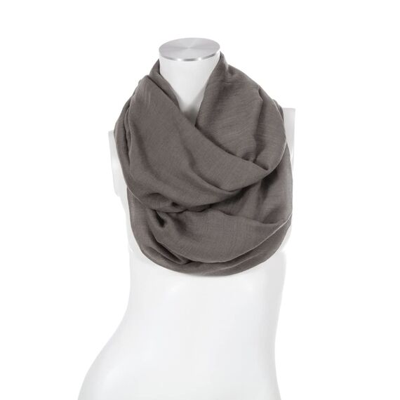Majea Damen Loop Schal Cary – Eleganter Schlauchschal unifarben – 170x75cm weicher Rundschal für Business & Alltag (dark taupe)