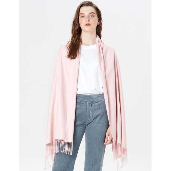 MaaMgic Schal Damen Warm Winter Herbst unifarben Baumwolle mit quasten/fransen, 20+ Farben Einfarbig & Kariert Pashmina Stola Schals MEHRWEG,Pink Rosa