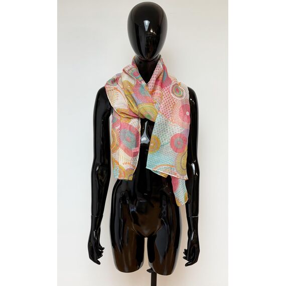Van Der Rich ® - Tücher Schal Dessin Blumen Größe: 180cm*80cm - Damen (2-Rosa, TU)