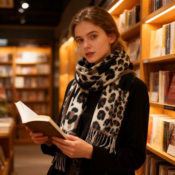 KRUIHAN Schal Leopardenmuster Damen,Imitation Kaschmir Schal Damen,Damenschal Winter Kuschelig,Khaki Schultertuch Frauen Warm,Perfekt für Weihnachten,Geburtstage & Jahrestag,Geschenke für Frauen