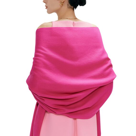 MaaMgic Schal Damen Warm Winter Herbst unifarben Baumwolle mit quasten/fransen, 20+ Farben Einfarbig & Kariert Pashmina Stola Schals MEHRWEG,Rosa Rot 2025