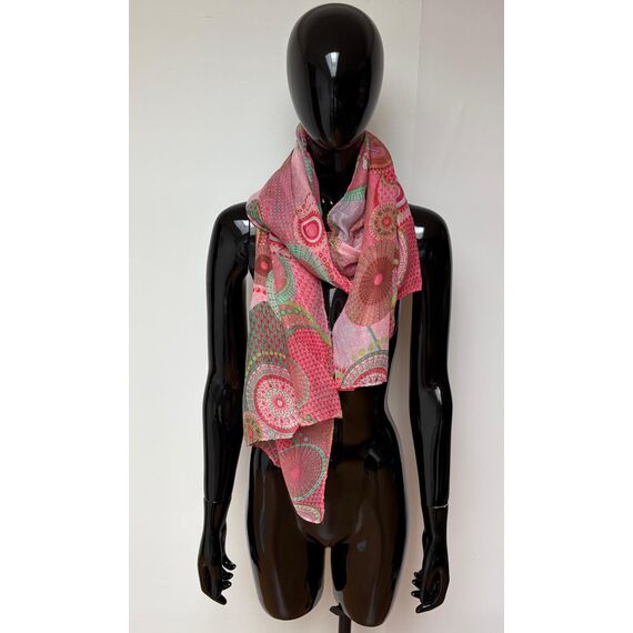 Van Der Rich ® - Tücher Schal Dessin Blumen Größe: 180cm*80cm - Damen (14-Rosa, TU)