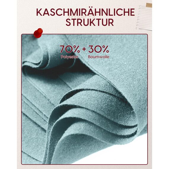MaaMgic Schal Damen Warm Winter Herbst unifarben Baumwolle mit quasten/fransen, 20+ Farben Einfarbig & Kariert Pashmina Stola Schals MEHRWEG,Soft Blau