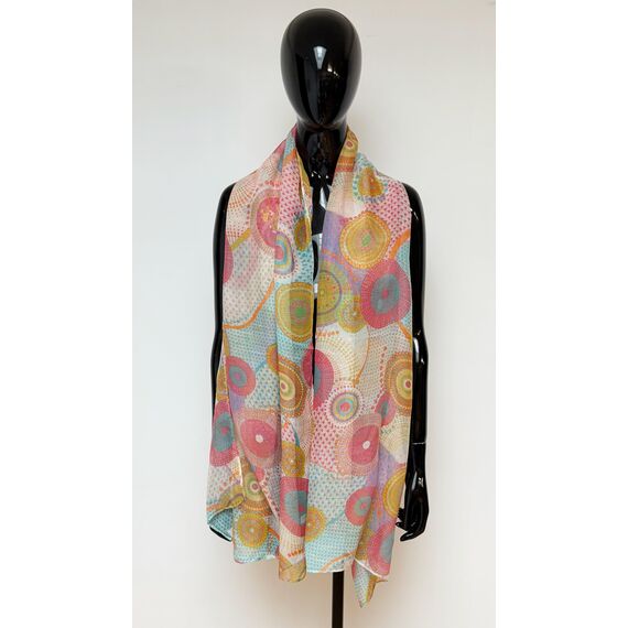 Van Der Rich ® - Tücher Schal Dessin Blumen Größe: 180cm*80cm - Damen (2-Rosa, TU)