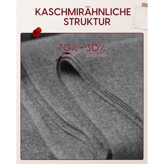 MaaMgic Schal Damen Warm Winter Herbst unifarben Baumwolle mit quasten/fransen, 20+ Farben Einfarbig & Kariert Pashmina Stola Schals MEHRWEG,Grau