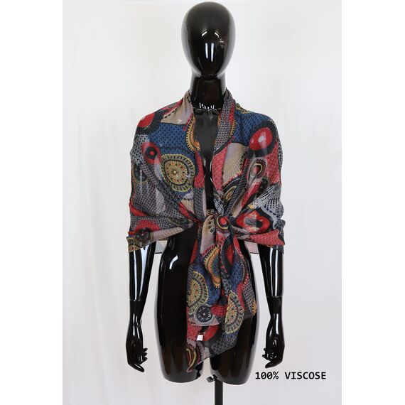 Van Der Rich ® - Tücher Schal Dessin Blumen Größe: 180cm*80cm - Damen (33-Senf, TU)