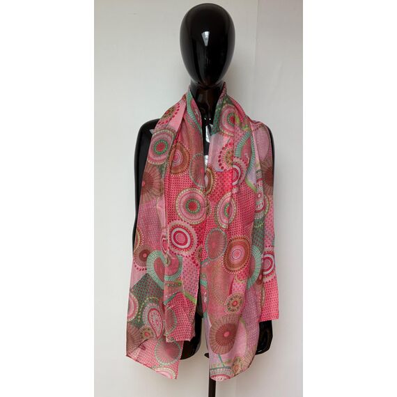 Van Der Rich ® - Tücher Schal Dessin Blumen Größe: 180cm*80cm - Damen (14-Rosa, TU)