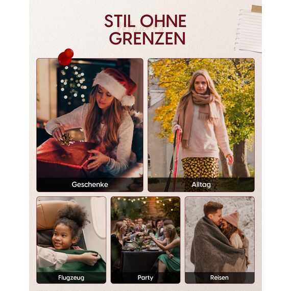 MaaMgic Schal Damen Warm Winter Herbst unifarben Baumwolle mit quasten/fransen, 20+ Farben Einfarbig & Kariert Pashmina Stola Schals MEHRWEG,Hell Grau 2