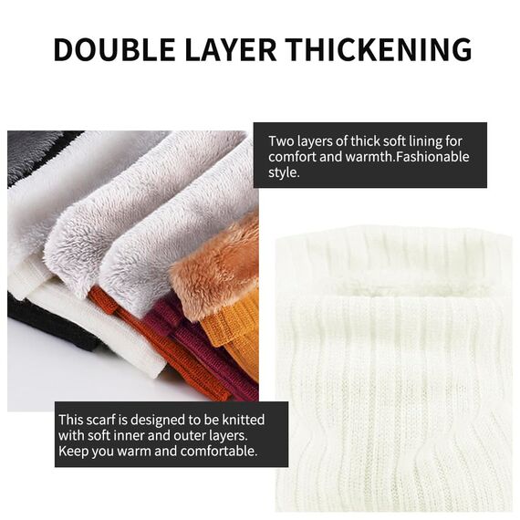 HGDGears Fleece Halswärmer Winddicht Thermo Gestrickt Schlauchschal für Herren Damen Dicker Winter Kaltes Wetter Gestrickter Kreis Schal für Outdoor Sport