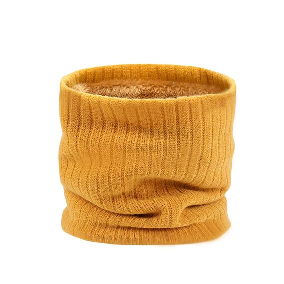 HGDGears Fleece Halswärmer Winddicht Thermo Gestrickt Schlauchschal für Herren Damen Dicker Winter Kaltes Wetter Gestrickter Kreis Schal für Outdoor Sport (Gelb)