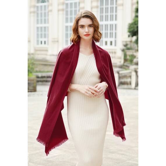RIIQIICHY Damen Schal Winter Weinrot Pashmina Stola Festlich Herbst xxl schals Tücher für Abendkleider Frauen Hochzeit schultertuch