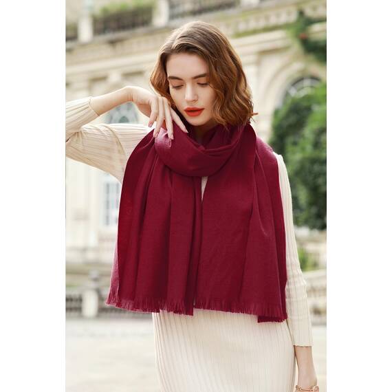 RIIQIICHY Damen Schal Winter Weinrot Pashmina Stola Festlich Herbst xxl schals Tücher für Abendkleider Frauen Hochzeit schultertuch