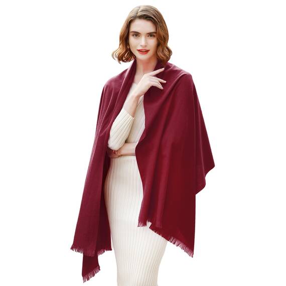 RIIQIICHY Damen Schal Winter Weinrot Pashmina Stola Festlich Herbst xxl schals Tücher für Abendkleider Frauen Hochzeit schultertuch