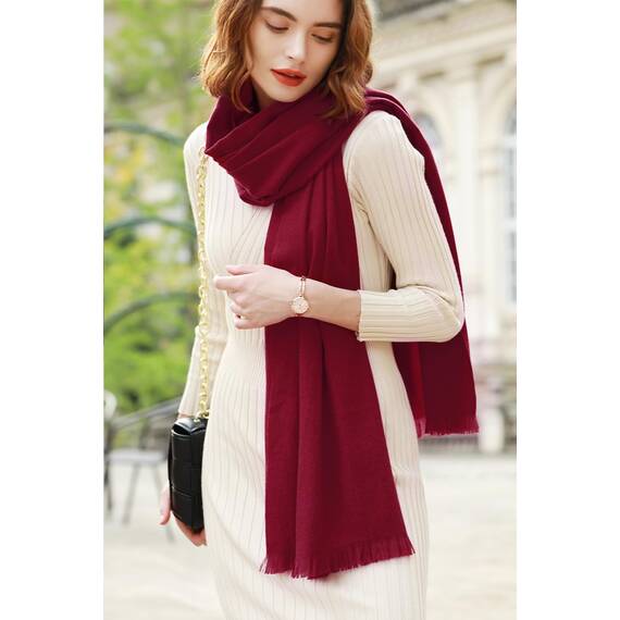 RIIQIICHY Damen Schal Winter Weinrot Pashmina Stola Festlich Herbst xxl schals Tücher für Abendkleider Frauen Hochzeit schultertuch
