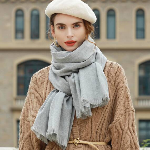 RIIQIICHY Damen Schal Winter Grau Pashmina Stola Festlich Herbst xxl schals Tücher für Abendkleider Frauen Hochzeit schultertuch