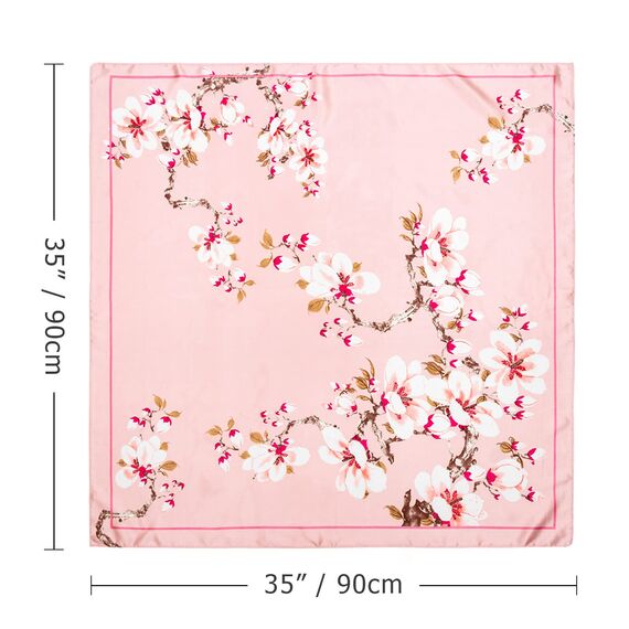 DRESHOW 90x90cm Große Quadratische Schals für Damen 4 Stück Seide Kopftuch Bandanas Haartuch Halstuch Haarschmuck