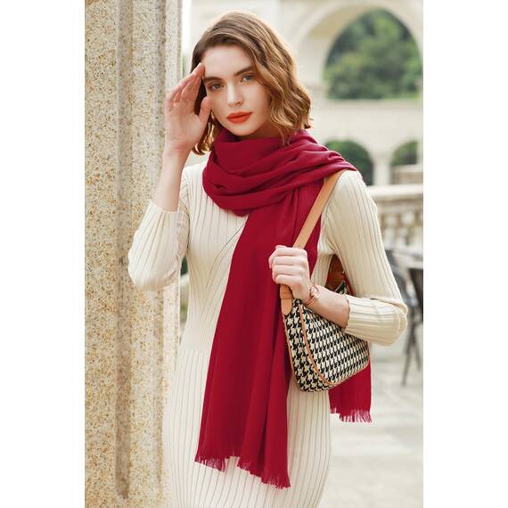 RIIQIICHY Damen Schal Winter Rot Pashmina Stola Festlich Herbst xxl schals Tücher für Abendkleider Frauen Hochzeit Schultertuch