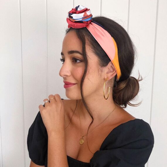 DRESHOW 90x90cm Große Quadratische Schals für Damen Seide Kopftuch Bandanas Haartuch Halstuch Haarschmuck