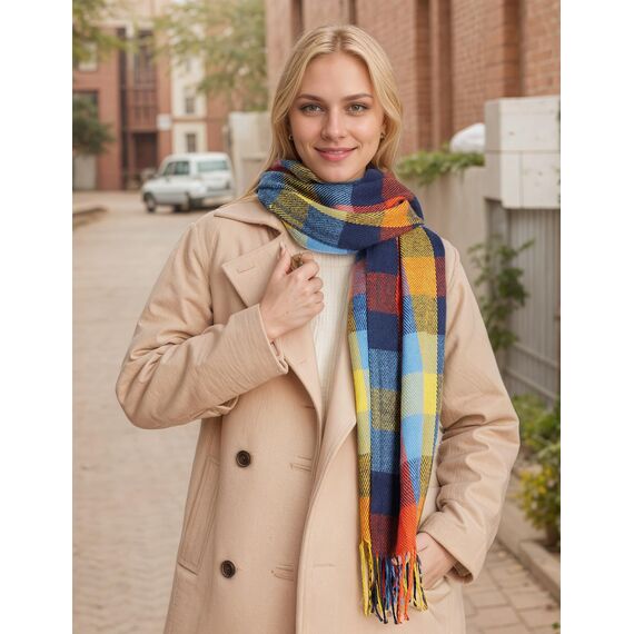 Tuopuda Damen Schal Kariert Schal Damen Winter Tartan Wraps Long Spinning Tassel Shawl Stola Warm Scarf, Z-07, Einheitsgröße