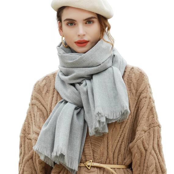 RIIQIICHY Damen Schal Winter Grau Pashmina Stola Festlich Herbst xxl schals Tücher für Abendkleider Frauen Hochzeit schultertuch