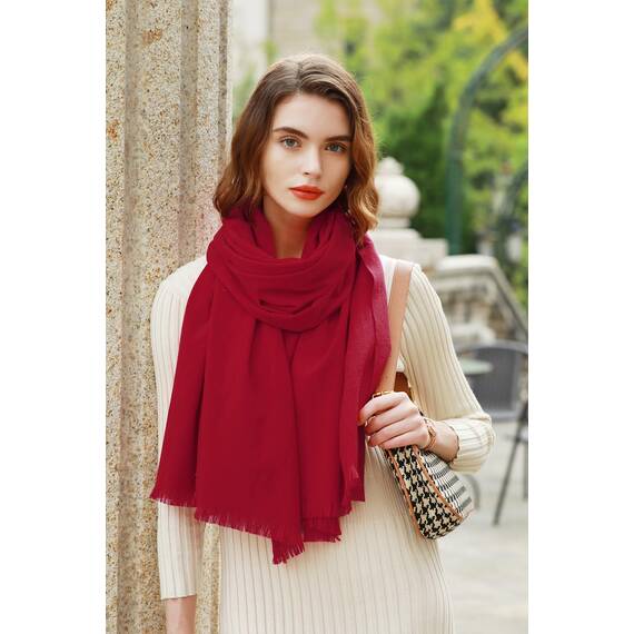 RIIQIICHY Damen Schal Winter Rot Pashmina Stola Festlich Herbst xxl schals Tücher für Abendkleider Frauen Hochzeit Schultertuch