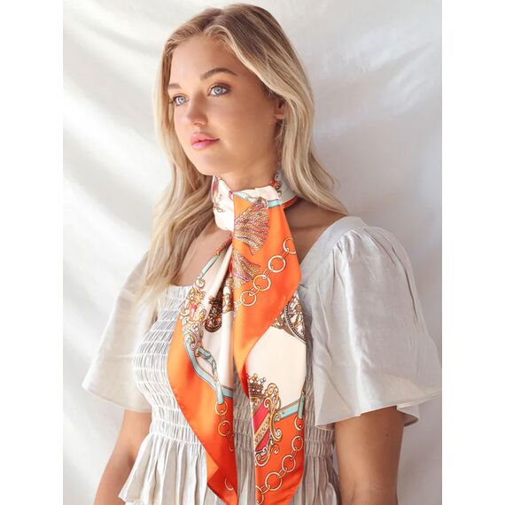 DRESHOW 90x90cm Große Quadratische Schals für Damen Seide Kopftuch Bandanas Haartuch Halstuch Haarschmuck