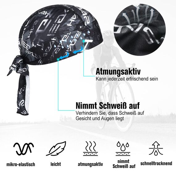 HASAGEI Sports Bandana Cap Bandana Kopftuch Fahrrad Kopfbedeckung Atmungsaktiv nimmt Schweiß auf Hat