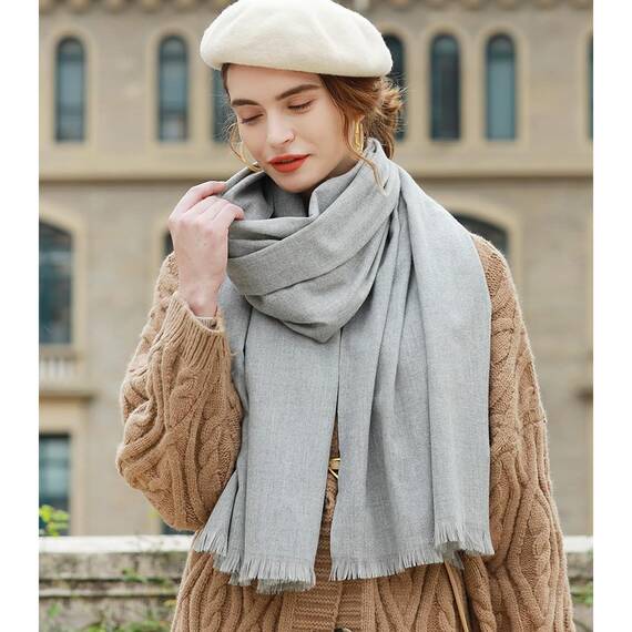 RIIQIICHY Damen Schal Winter Grau Pashmina Stola Festlich Herbst xxl schals Tücher für Abendkleider Frauen Hochzeit schultertuch