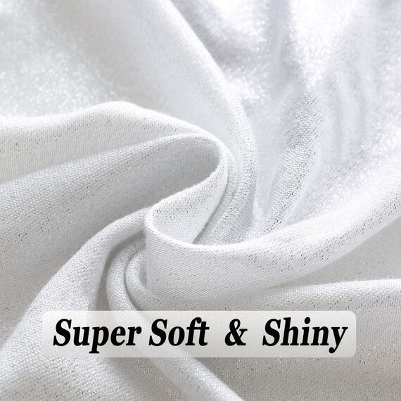 vimate Weißer Schal für Hochzeit, Leichte Pashmina Brautjungfer Schals und Wraps für formelle Abendkleider (DE-Pure Weiß/Silber)