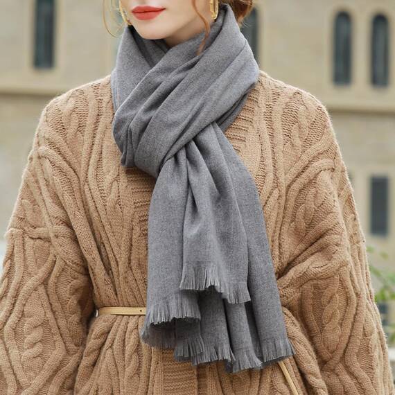 RIIQIICHY Damen Schal Winter Grau Pashmina Stola Festlich Herbst xxl schals Tücher für Abendkleider Frauen Hochzeit schultertuch